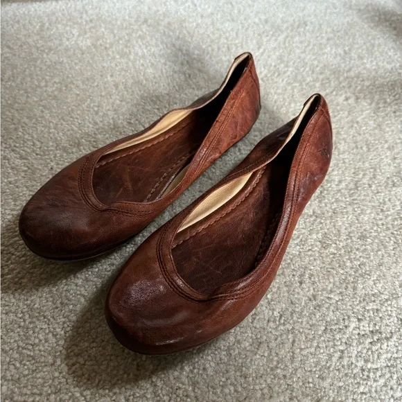 Frye Carson ballet flats cognac 8M - Picture 2 of 4